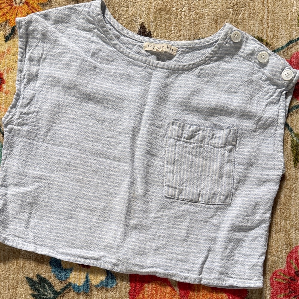 Copper Key Light Gray Kids Tee with Buttons